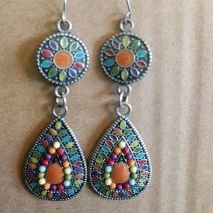 Multi colored drop earrings